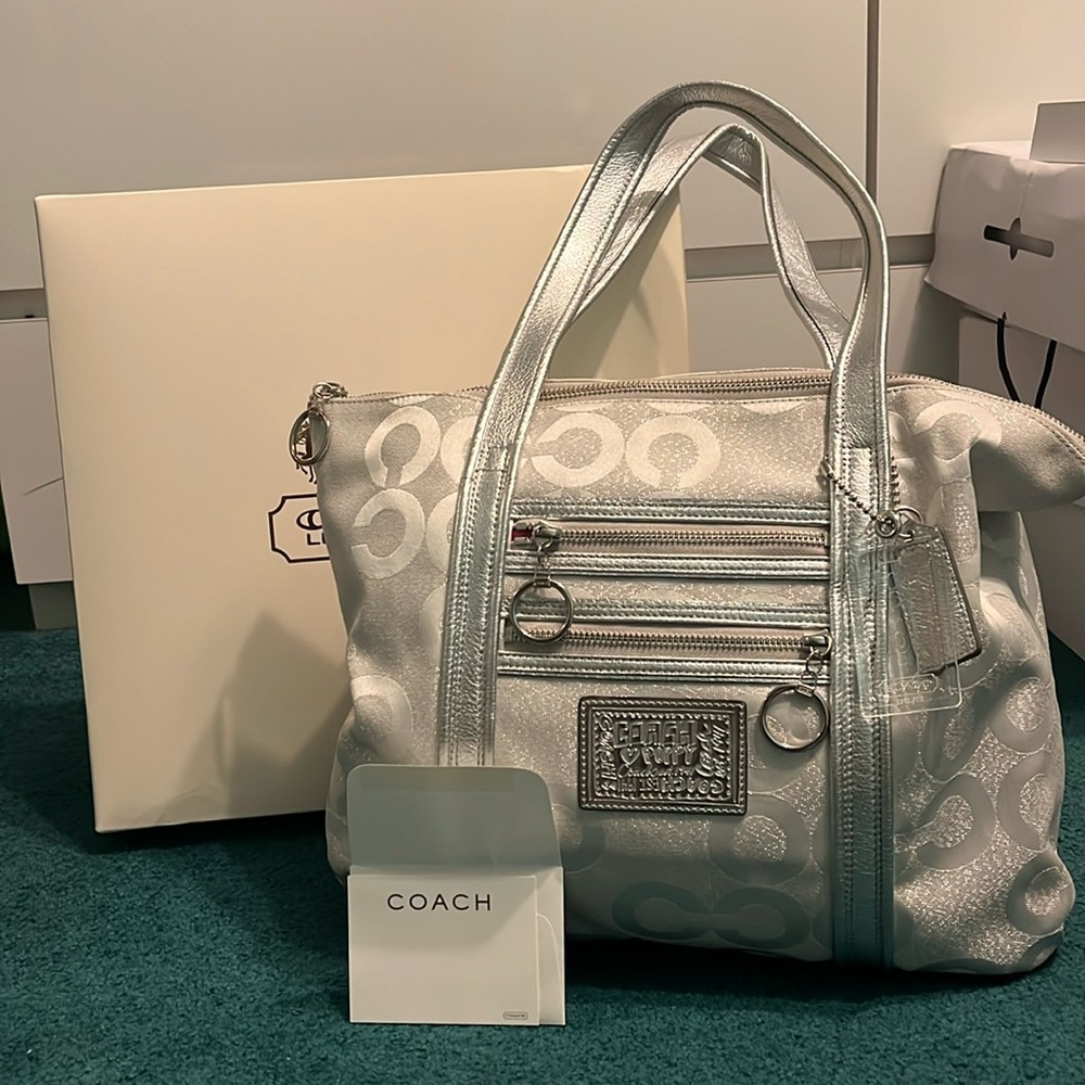 Silver Coach “Poppy Collection” Shoulder Bag
